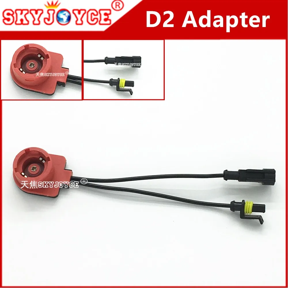 100X Wholesale D2 Adapter for hid xenon bulb 4300K D2S 3000K D2R 6000K D2C 5K to AMP connector ballast wire harness socket base (6)