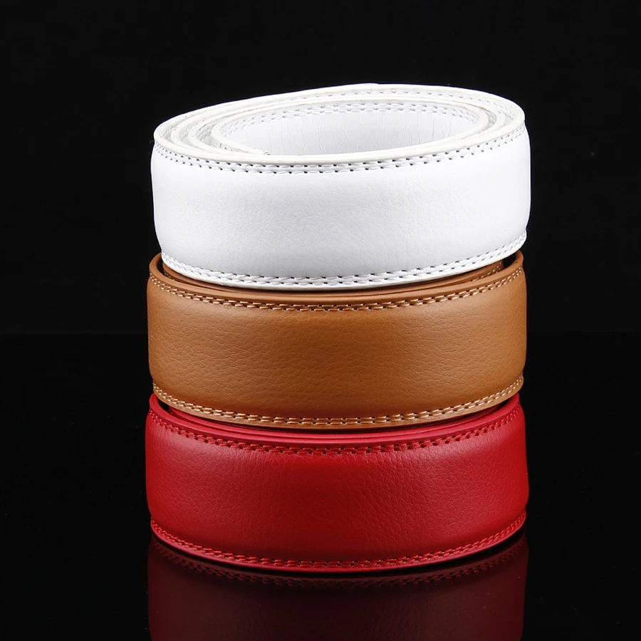 

[BATOORAP] High Quality Men Belt Real Leather Belts Luxury Brand Designer Belts White/Orange/Red