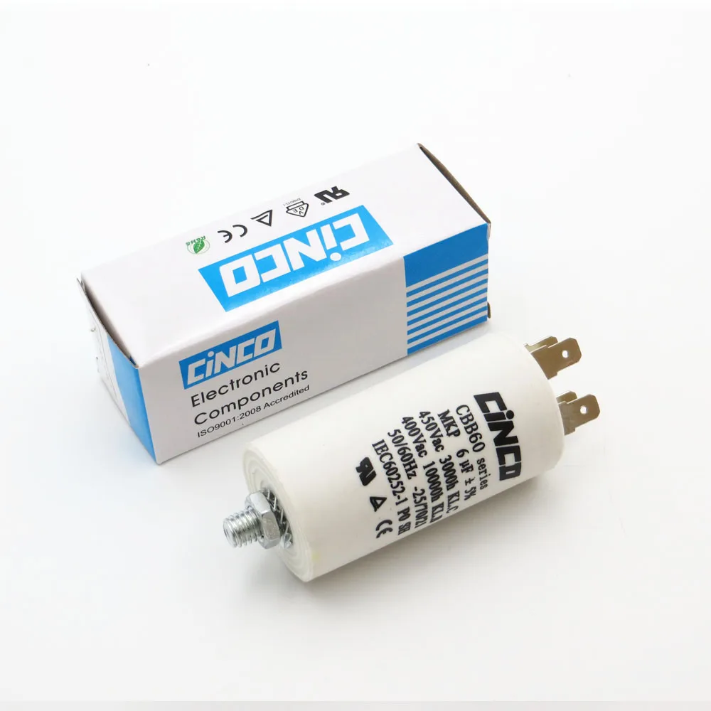 6UF 400V 450V CBB60 Motor Run Capacitors 4pins SH DB Polypropylene Film Ac 450VAC Water Pump electrical engine 6mfd 6mf | Обустройство