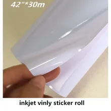 4"* 30 м глянцевая/матовая Съемная виниловая струйная бумага рулон с sefl клейкой