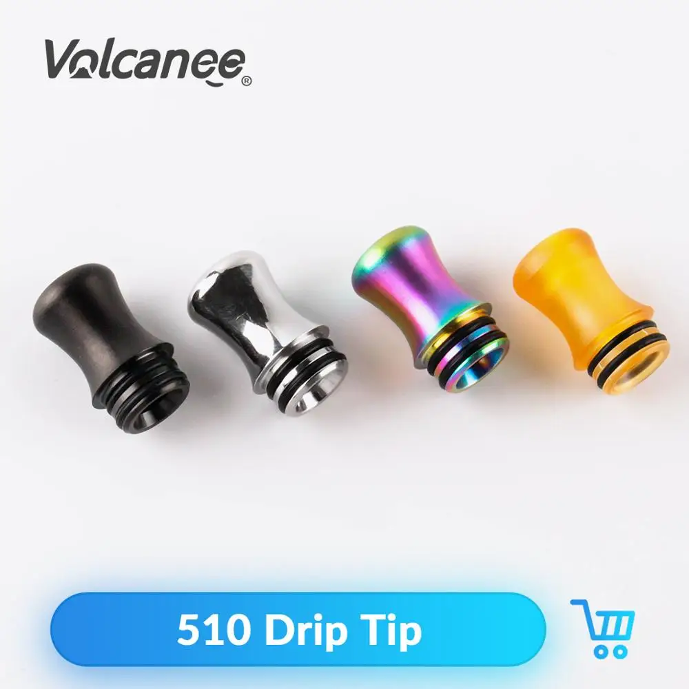 

Volcanee 1/2Pcs Resin Metal 510 Drip Tip For V8 Baby 8.5mm Joint Diameter Atomizer RDA RTA Vape Accessories E Cig