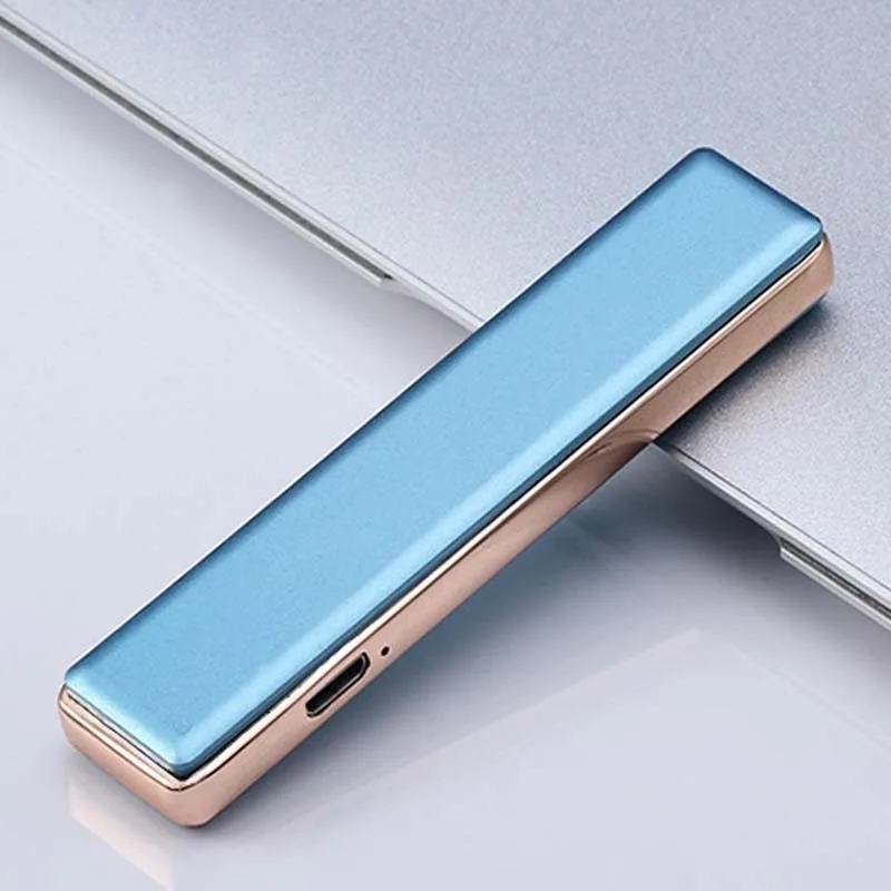 

Trend crowd usb windproof lighter charging personality ultra-thin electronic cigarette lighter men creative custom