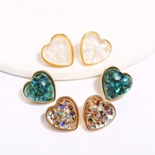 17 км модные корейские блестящие серьги-гвоздики в форме сердца для женщин модные маленькие серьги в форме любви женские ювелирные изделия Pendientes Новинка