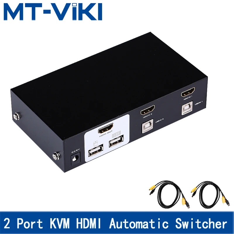 

MT-VIKI 2 Port USB2.0 Auto HDMI Kvm-switch 1080P USB Konsole Hotkey Switch PC Selector Multi Computer Server Verwalten MT-2102HL