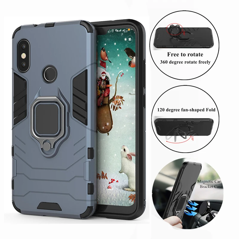 

Car Holder Magnet Ring Phone Case PC+Silicone Cover On For Xiaomi Mi A2 Lite MiA2 A2Lite MiA2Lite 3/4 32/64/128 GB Xiomi Light
