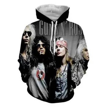 

Men Casual Hoodies 3D Digital Printed Guns N ROSES Hooded Sweatshirts Men's Crewneck Pullovers Fashion Tracksuits Unisex Top 5XL