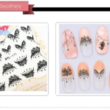 30 моделей! 1 лист лак для ногтей задний клей 3D черные наклейки украшения наклейки для ногтей советы красоты