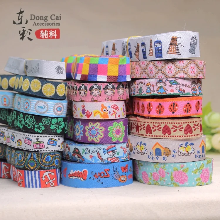 

10yards* 5/8"(15mm),7/8"(22mm) Woven Jacquard Cartoon Ribbon Webbing Handmade DIY Sewing Supplies Pet Dog Collar Accessories