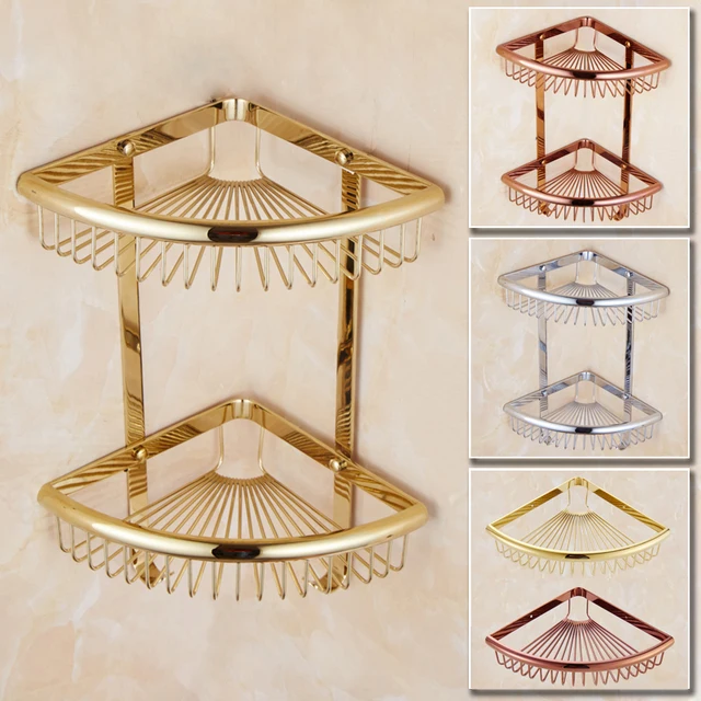 Free libero golden brass angolo scaffali tier bagno cestello ... Free libero golden brass angolo scaffali tier bagno cestello ...
