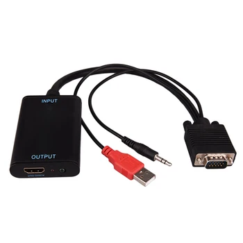 

Portable Plug and Play VGA To HD Output 1080P HD Audio TV AV HDTV PC Video Cable Converter Adapter