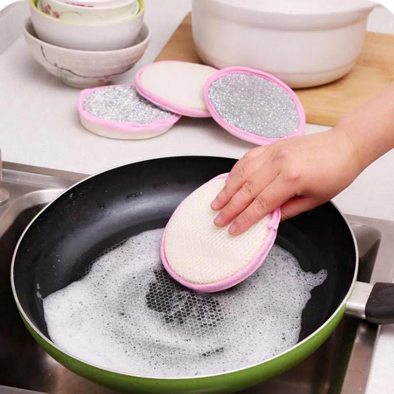Random Color Round Double sided Sponges & Scouring Pads Eco Friendly