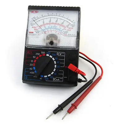 Black White AC DC Voltage Testing J0411 Analog Multimeter w 2 Test Leads