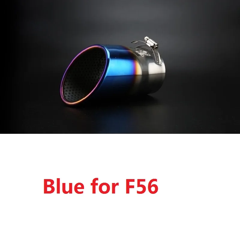 Наконечник глушителя из нержавеющей стали для Mini Cooper Countryman Clubman R55 R56 R60 F54 F55 F56 F60 Замена - Цвет: Blue for F56