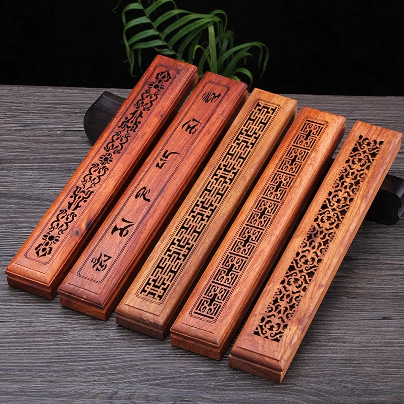 Zen Rosewood Incense Burner Stick Tube Hollow Incense Box Wood Joss
