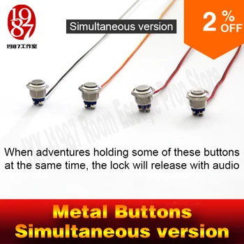 

Chamber room prop real life escape game prop metal button prop press button in same time to unlock with audio jxkj1987 adventure