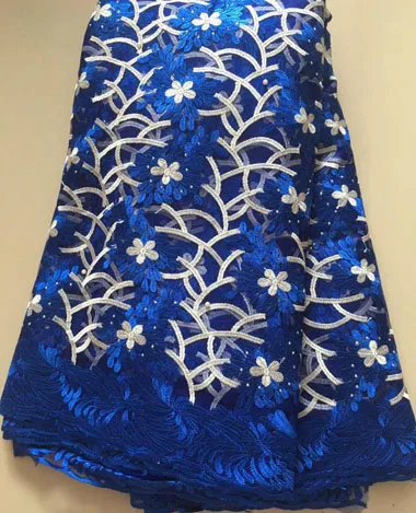 

Royal blue Latest Net French Lace High Quality French Net African Lace Fabric With Stone Nigerian Wedding African Lace CLL3139