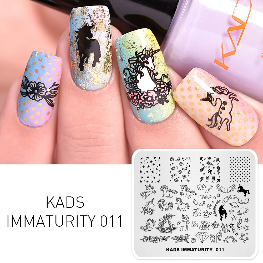 KADS-Immaturity-011-Polish-Nail-Art-Stamping-Plates-Horse-Flower ...
