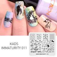 KADS Immaturity 011 Polish Nail Art Stamping Plates Horse Flower Diamonds pattern Image Template DIY Manicure Stencils Tools 1