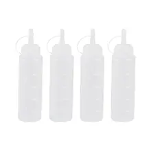 Botique-мягкий пластмассовый флакон, натуральные прозрачные пластиковые бутылки с крышкой, измерение для повязки, масла, барбекю, кухни, жидкостей