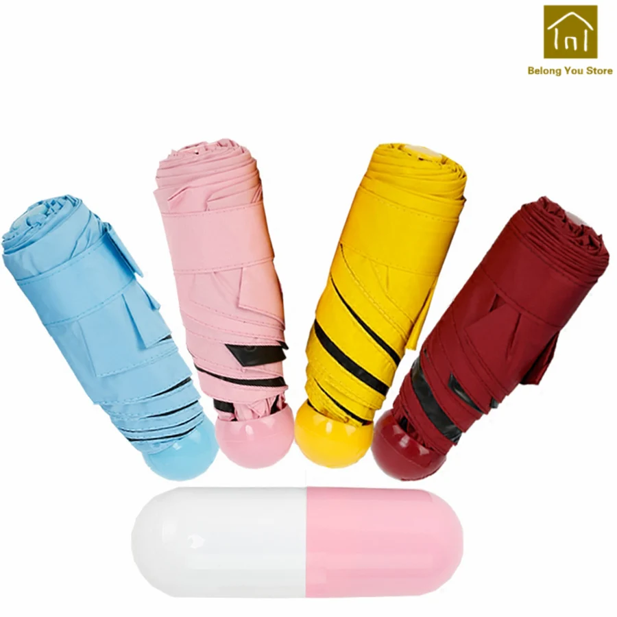 Women Sunscreen Umbrella High Quality Windproof Parasol Tuin Foldable Umbrellas Mini Pocket Sombrinhas Mulher Rain Tools WKW033 | Дом и сад