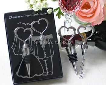 

Wine Bottle opener Heart Shaped Great Combination Corkscrew and Stopper Sets Wedding Faovrs Gift