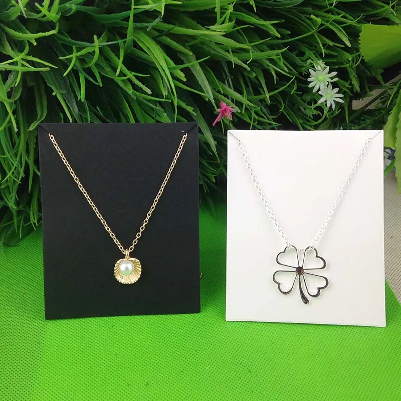 

New Hot White 10X8CM Kraft Pendant Card Necklace Card 1lot=100 card +100 opp bag Blank Jewelry Card Custom Logo Cost Extra