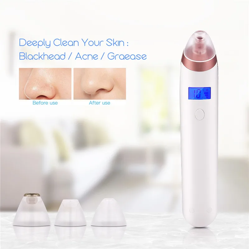 

Blackhead Remover Vacuum Peel Tool Extractor Electric Skin Pore Cleaner Acne Pimple Removal With 4Pcs Replaceable Suction Heads