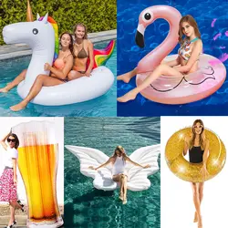 25 стилей гигантский Фламинго/единорог/Тукан/лебедь/Пегас надувной бассейн надувной лебедь-на матрасе воды игрушки вечерние взрослых детей