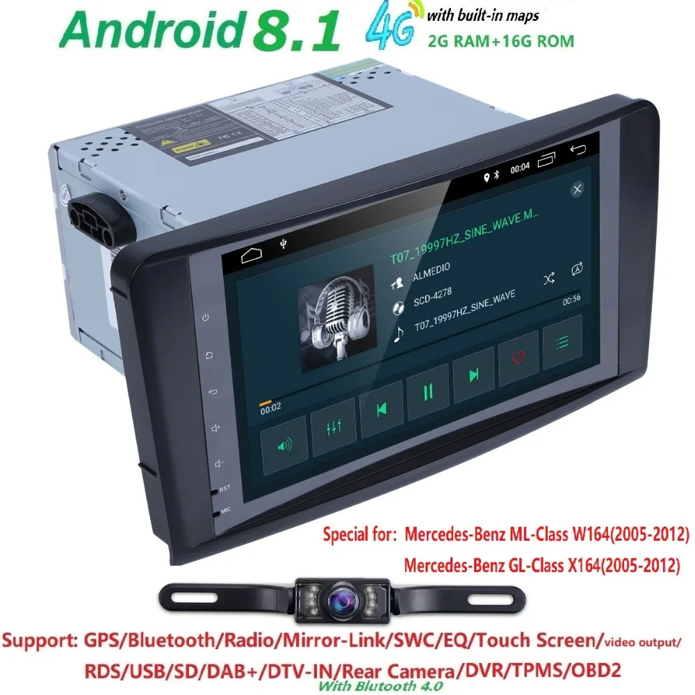 

Android 9.0QuadCore NO-DVD GPS Navi Stereo for Mercedes Benz ML W164 ML300 GL X164 GL320 350 420 450 500 R W251 280 radio DVR BT