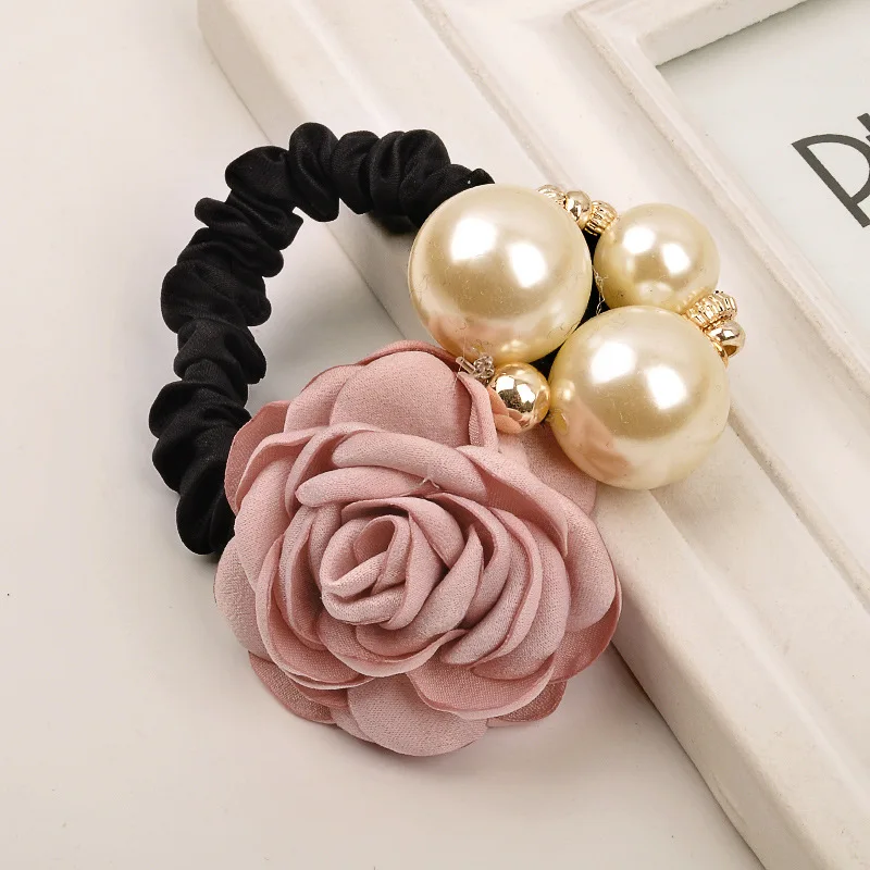 6959 women summer style hair accessories handmade rose 2 pcs big pearl