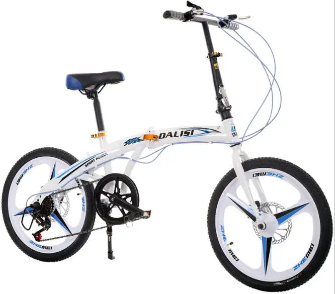 Perfect 2018 Newest 20 inch fast folding bikes double disc brake Suitable for ladies students Compact bicycle road bike free shipping 1