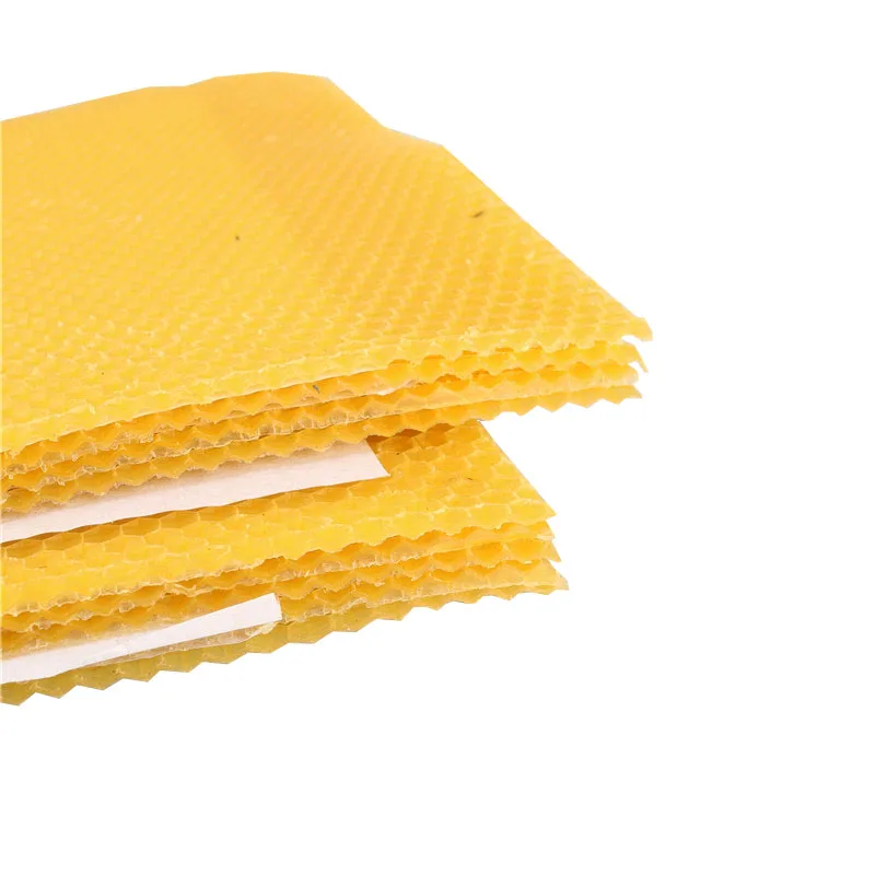 

10 pcs Quality Beekeeping Supplies 42cm * 19.5cm * 0.3cm Golden Bee Bee Nest Material 90% Wax Beeswax Sheet Net Weight 630g