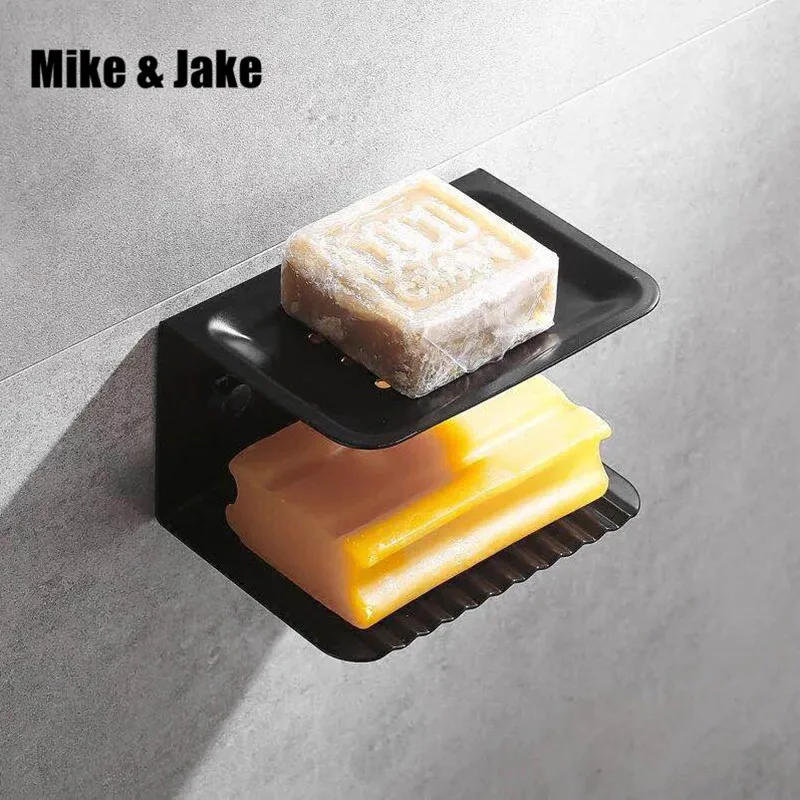 SUS 304 double shelf Soap Dish Holder Nordic style Black soap holder