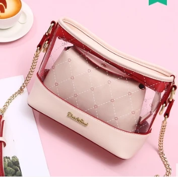 

Princess sweet lolita bag Korean version of the diamond bucket shoulder bag fashion and casual transparent bag women DLM023