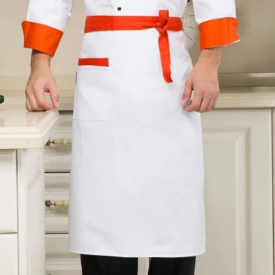 Тонкий кухонный ресторанный фартук для готовки, сплошной цвет, полуфартук для шеф-повара, официанта, кухонная одежда для повара, 18