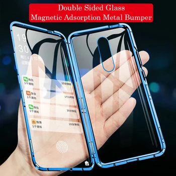 

360 Full Magnetic Phone Case For Oneplus 7 7 Pro Coque Aluminum Metal Frame Cover Bumper For Oneplus 8 Pro 5G 7T 6 Glass Case