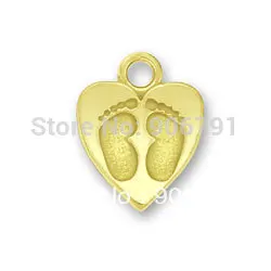 

100pcs a lot 2014 fashional Baby Feet Heart Charm