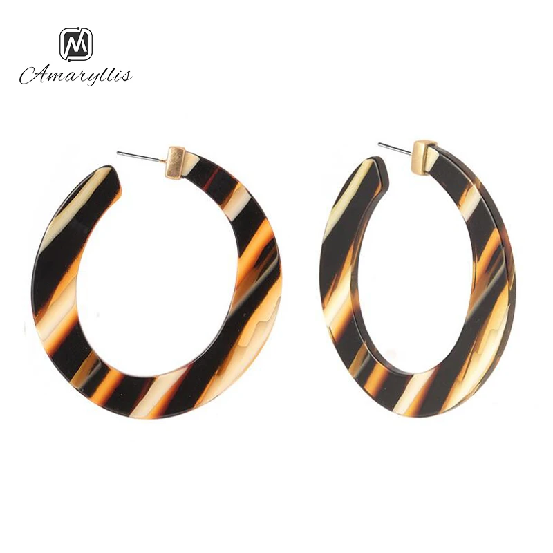 Amaiyllis Simple Acrylic Sheet Earrings Multi Color Acetic Arc C Shaped