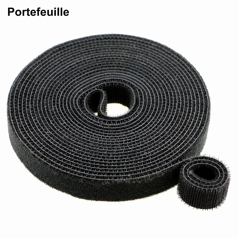Portefeuille fastening tape Cable Tie Nylon Strap Power Wire Management Cable Hook Loop Strap Roll Holder For Mobile Phone PC PV (5)
