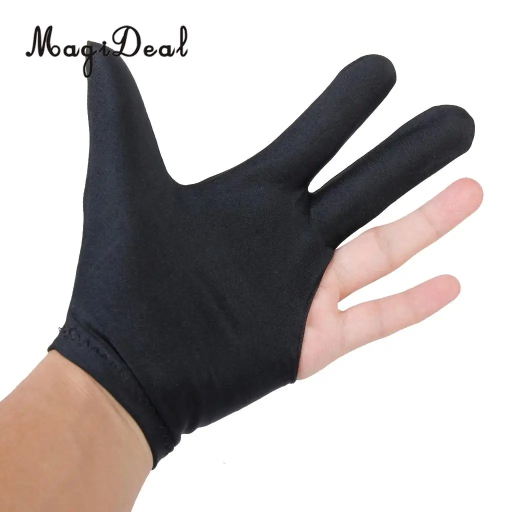 MagiDeal 2 Pieces 3 Finger Pool Shooters Snooker Billiard Cue Glove + 2 Pieces Billiard Chalk