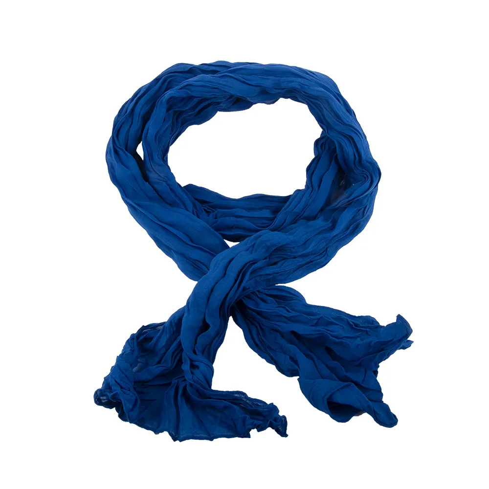

1pc Spring Autumn Cotton Blend Candy Colored Scarf Crinkle Shawl 180*50cm Beautiful Scarves For Women Fashion Gifts
