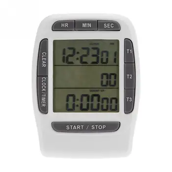 

Digital Multi-channel Kitchen Timer 3 Channels LCD Timer Accurate Cooking Timer Count Up Countdown Alarm Minuteur Cuisine