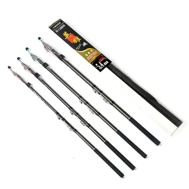 Cheap 1pc Carbon Fiber Telescopic Fishing Rod 2.7-5.4m Short Sea Rods Telescopic Fishing Rod Spinning Fishing Pole Rock Fishing Rod