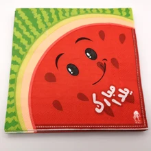 Birthday Party Towels Decoration Kids Girls Women Favors Watermelon Napkins Happy Baby Shower Tissues Events Supplies