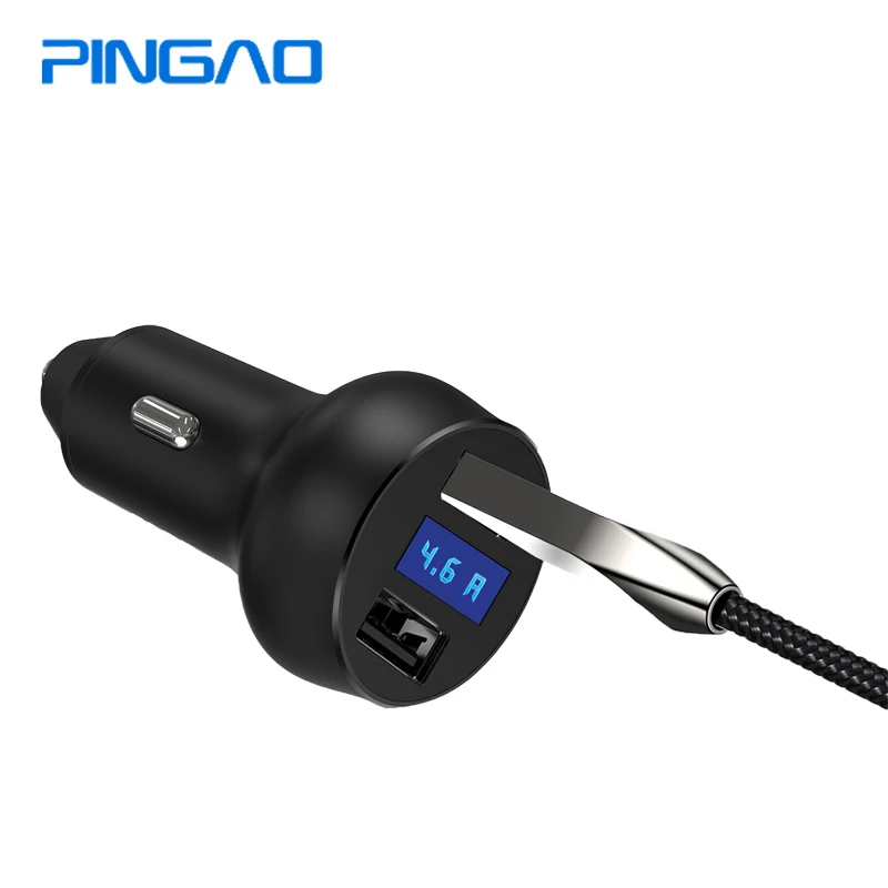 

PINGAO Car Charger 9V/5V 2A With LED Display Universal Dual Usb Phone Car-Charger for Xiaomi Samsung S8 iPhone 8 Plus Tablet etc