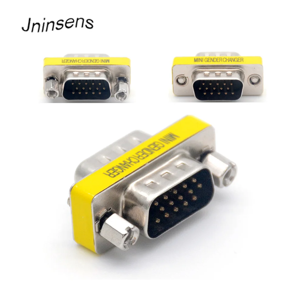 

High-quality DB15 15 Pin VGA Male to Male for Joint Serial Port VGA Connector Adapter VGA Gender Changer Wholesale