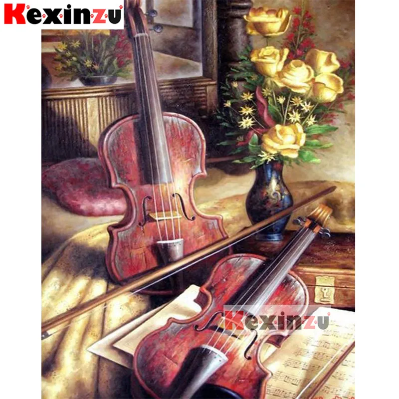 

Kexinzu New 5d Full DIY Square Round Diamond Painting Cross Stitch-Guitar sheet music-3d Embroidery Mosaic Resin Home Decor Gift