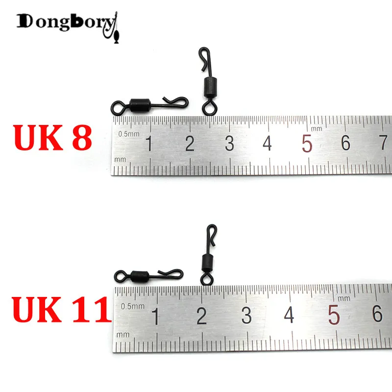 30 шт. быстросменный поворотный q-образный длинный корпус матовый черный латунный зажим Kwik для карпа рыболовные клеммы снасти Аксессуары UK Размер 8 11