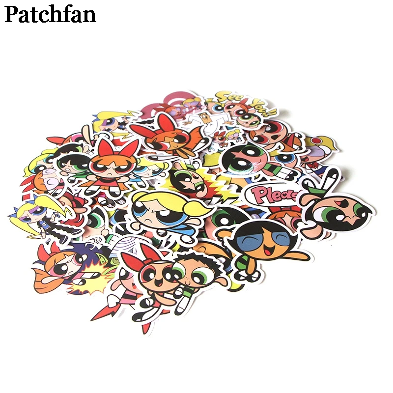 Patchfan 36 шт. Powerpuff девушки мультфильм забавные наклейки для скрапбукинга DIY ноутбук скейтборд мотоцикл домашние декоративные значки A2014