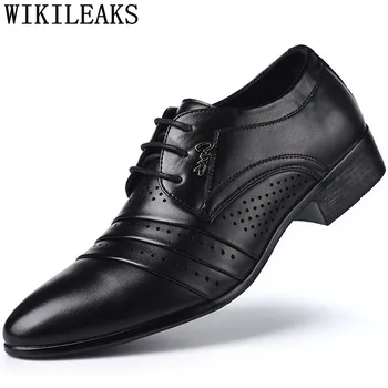 

Hollow Outs Breathable Men Formal Shoes Pointed Toe Leather Oxford Shoes For Men Dress Shoes Business Sandles Sapatos Italianos
